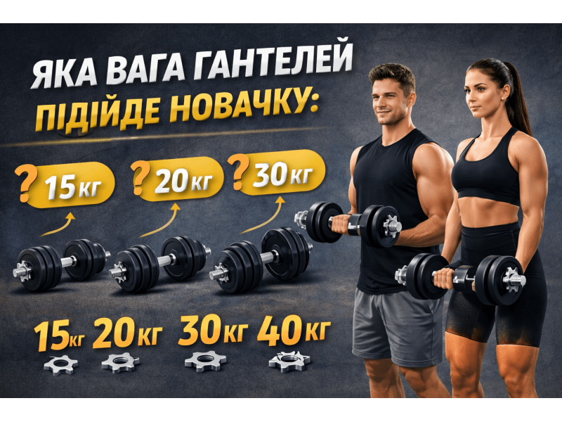 Яка вага гантелей підійде новачку