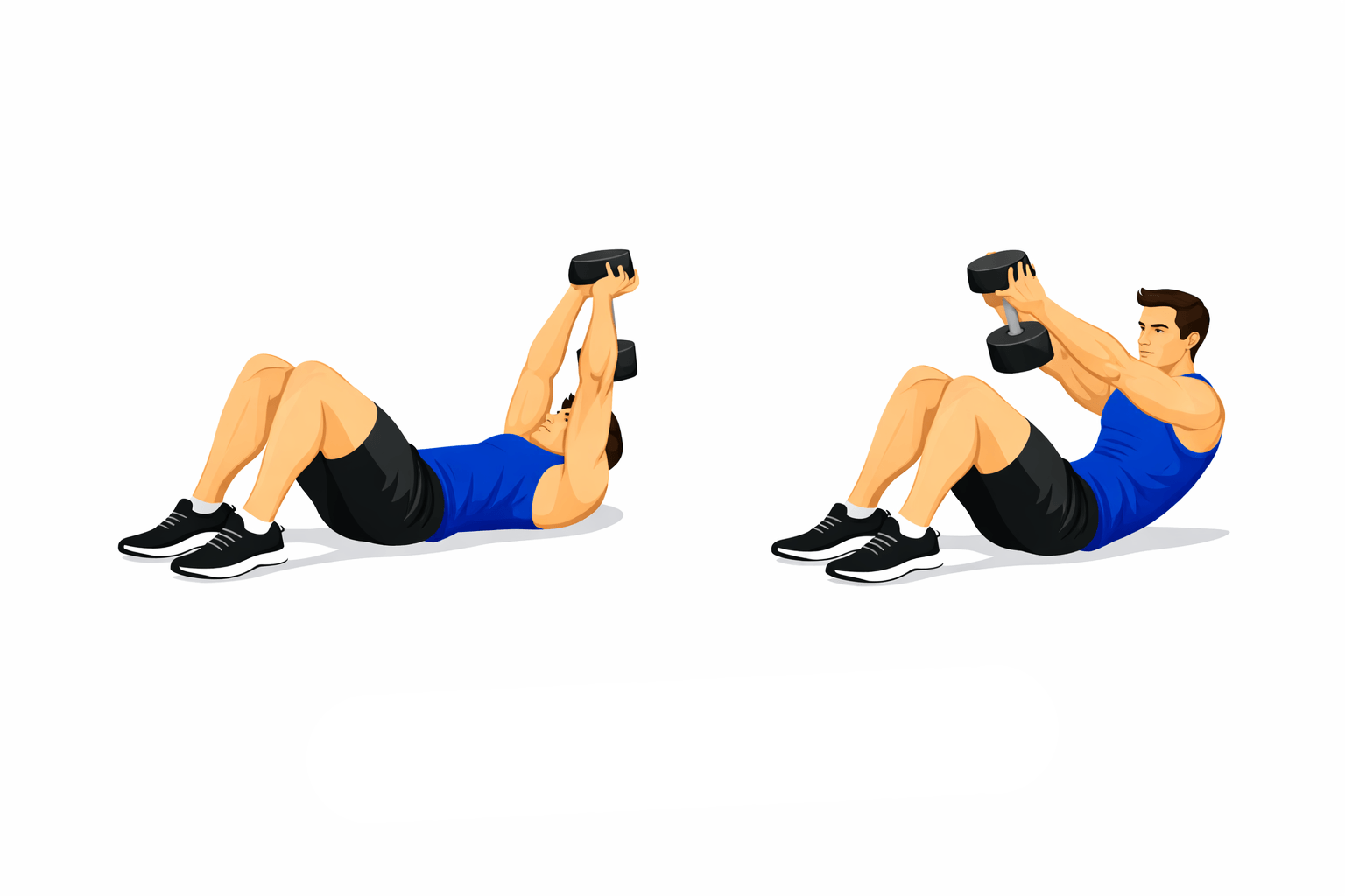 Пуловер-кранч з гантеллю для преса вдома