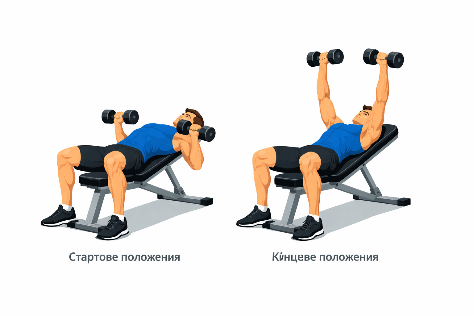 Жим гантелей лежачи або на підлозі для грудей вдома