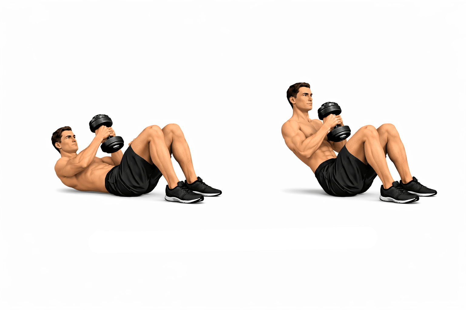 Скручування з гантеллю для преса вдома Скручування з гантеллю для преса вдома